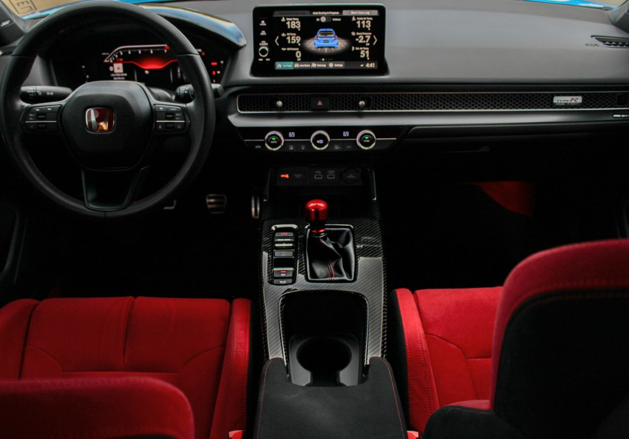 OLM LE Carbon Fiber Shift Panel Cover - 2023+ Honda Civic FL5 Type R - Graveyard Performance