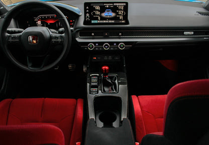 OLM LE Carbon Fiber Shift Panel Cover - 2023+ Honda Civic FL5 Type R - Graveyard Performance