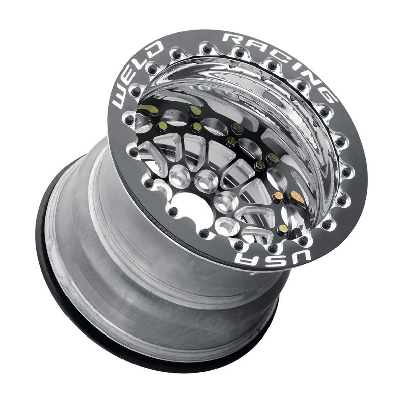Weld Tuner Import Drag 13x11 / 4x100mm BP / 4.5in. BS Black Center Black Double Beadlock M/T Wheel - Graveyard Performance