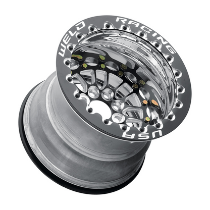Weld Tuner Import 13x11 / 4x100mm BP / 4.5in BS Black CTR DBL M/T Polish Wheel - Graveyard Performance