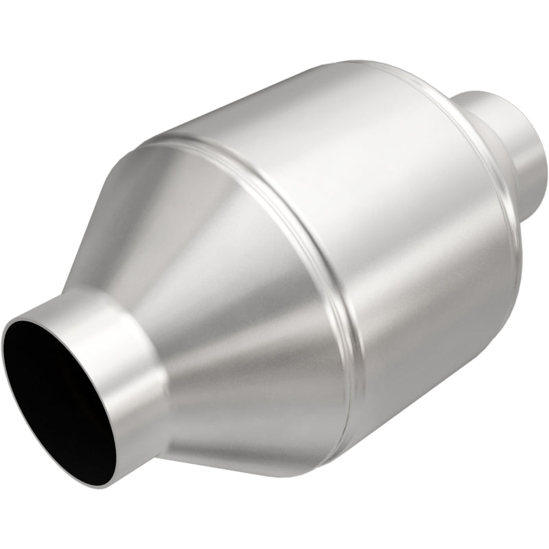 MagnaFlow Conv Univ 2.25in Inlet/Outlet Center/Center Round 3in Body L x 5in W x 8.75in Overall L - Graveyard Performance