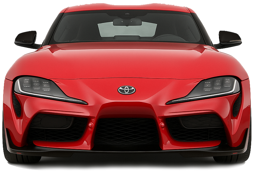 Red Toyota Supra car on a white background