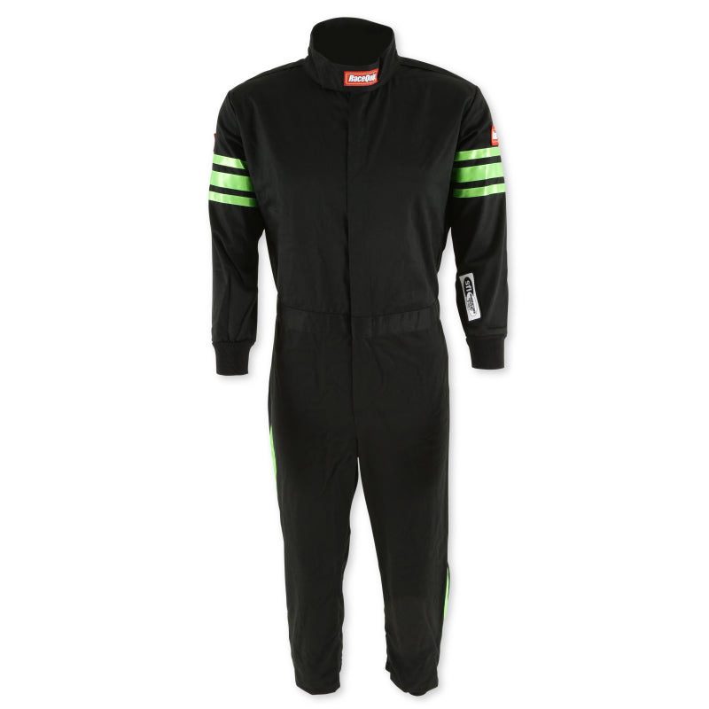 RaceQuip Green Trim SFI-1 JR. Suit - Kids XXS - Graveyard Performance