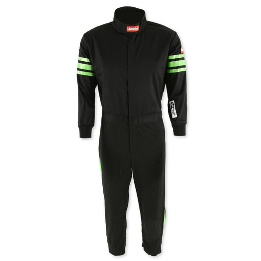 RaceQuip Green Trim SFI-1 JR. Suit - Kids Large