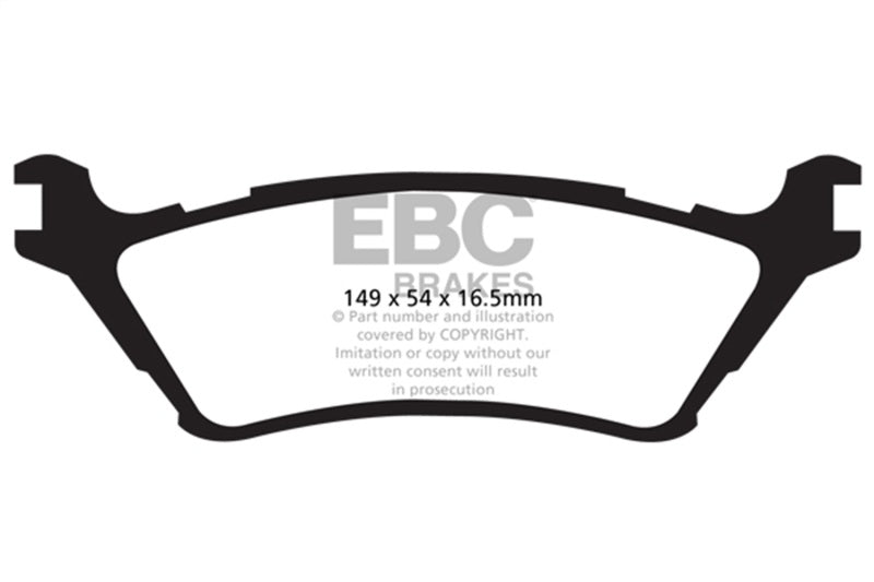 EBC 15+ Ford F150 2.7 Twin Turbo (2WD) Greenstuff Rear Brake Pads - Graveyard Performance