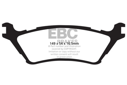 EBC 15+ Ford F150 2.7 Twin Turbo (2WD) Greenstuff Rear Brake Pads - Graveyard Performance