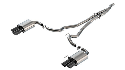 Borla 2024 Ford Mustang Ecoboost 2.3L ATAK Catback Exhaust Black Chrome w/ Quad Tip - Non-Active - Graveyard Performance
