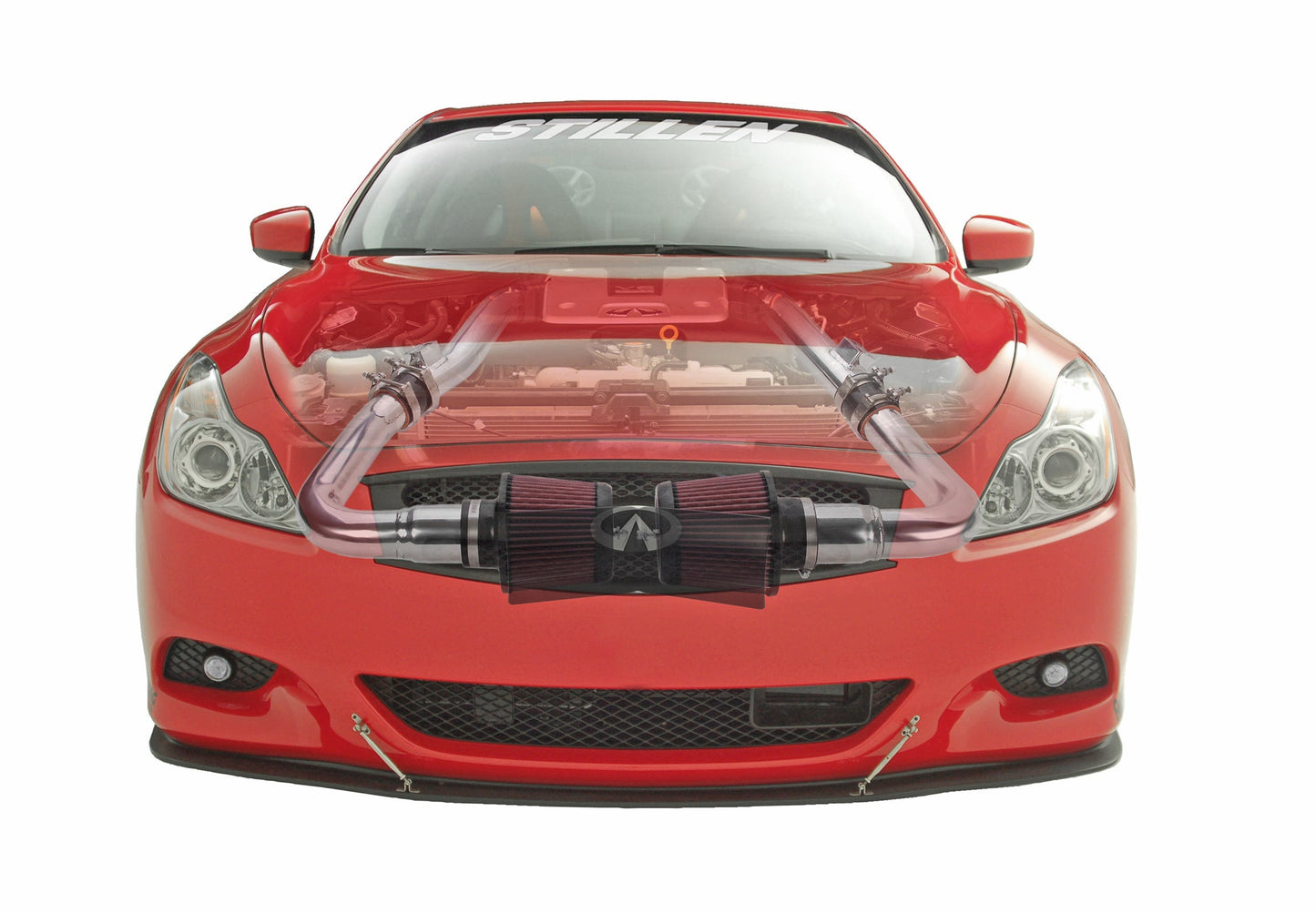 Stillen Infiniti G37/Q60 Air Intake Gen 3 Dual Ultra Long Tube Oil Filter For 08-13 Infiniti G37 14-15 Infiniti Q60