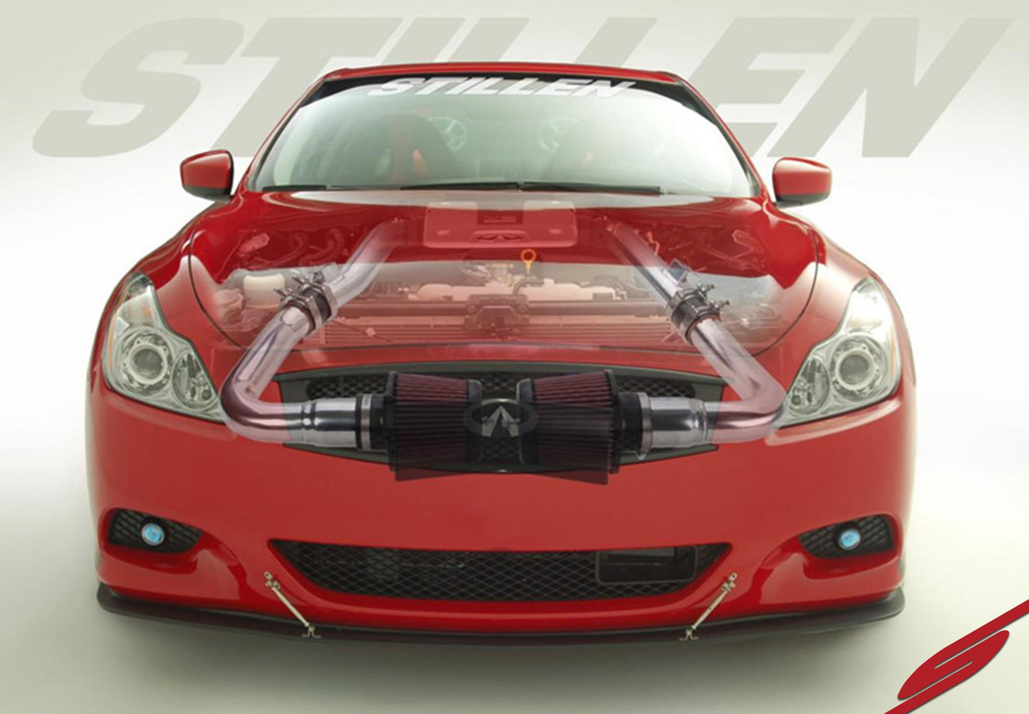 Stillen Infiniti G37 Dual Ultra Long Tube Air Intake Kit Gen 3 V36 Oil Filter For 09-13 Infiniti G37