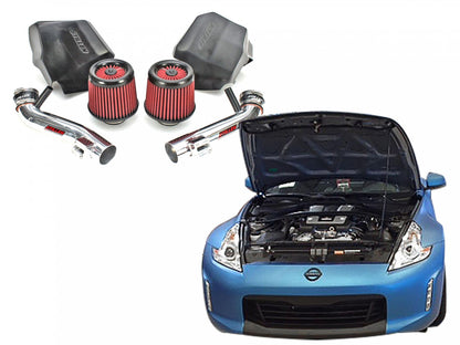 Stillen 370Z Dual Long Tube Air Intake Kit Gen 2 Z34 Dry Filter For 09-20 Nissan 370Z