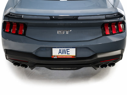 AWE 2024 Ford Mustang GT Fastback S650 RWD Track Edition Catback Exhaust w/ Quad Chrome Silver Tips - Graveyard Performance