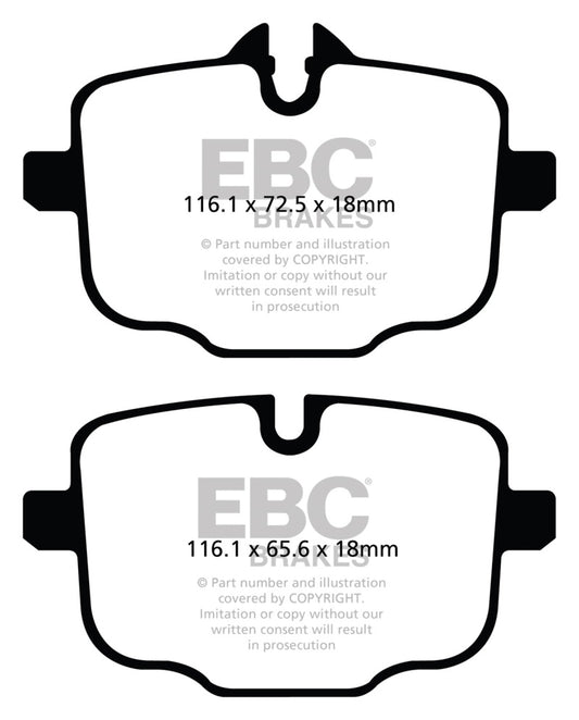 EBC 2021+ BMW M3/M4 3.0TT (G80/G82/G83 w/Cast Iron Rotors) Redstuff Rear Brake Pads - Graveyard Performance