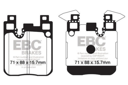 EBC 14+ BMW M3 3.0 Twin Turbo (F80) Yellowstuff Rear Brake Pads - Graveyard Performance