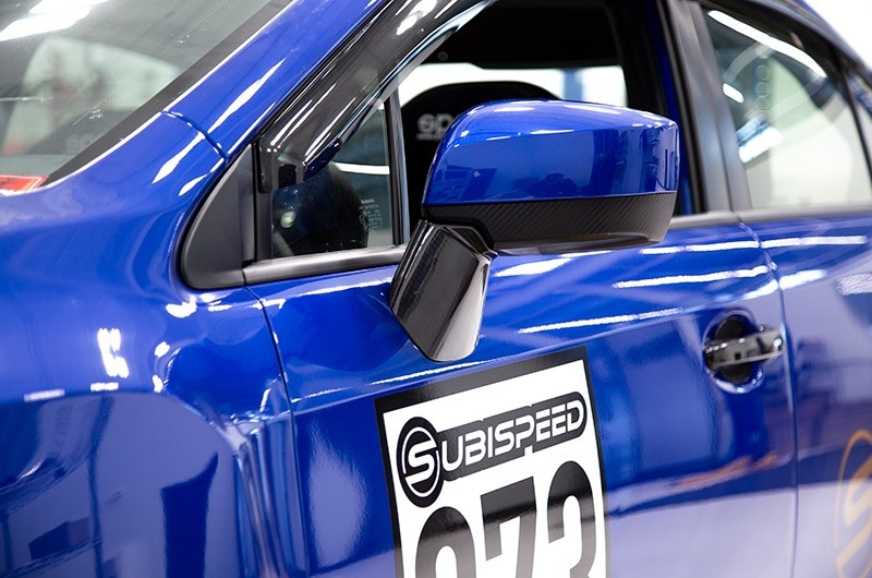 OLM LE Dry Carbon Fiber Lower Mirror Mount Cover - 2015-2021 Subaru WRX / STI / 2015-2017 Crosstrek - Graveyard Performance
