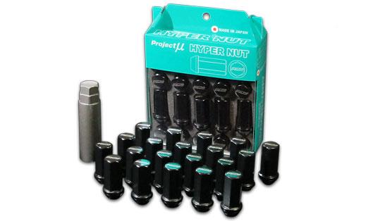 Project Mu Hyper Lug Nut M12 x 1.25 Subaru/Nissan/Infiniti - Black - Graveyard Performance