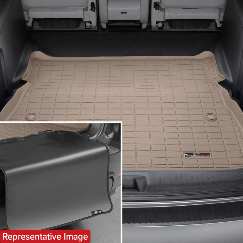 WeatherTech 20-23 Ford Explorer Incl. ST/Hybrid Seatback Cargo Liners HP w/ Bumper Protector - Tan - Graveyard Performance