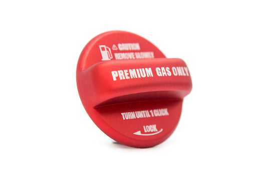 OLM Anodized Red Fuel Cap Cover - 15+ WRX / STI, 13+ FT86, 13+ Crosstrek, 14+ Forester, 12+ Impreza, - Graveyard Performance