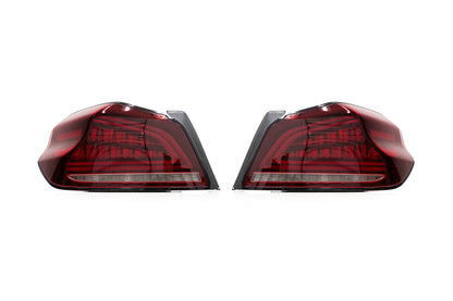 OLM Spec CR Tail Lights (Red Lens, Black Base) - 2015-2021 Subaru WRX & STI
