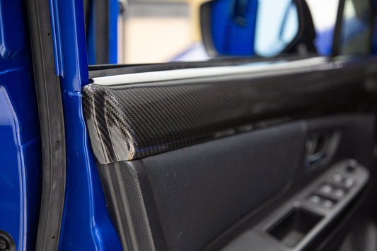 OLM LE Dry Carbon Front Door Trim Upper Panels - 2015-2021 WRX / STI - Graveyard Performance