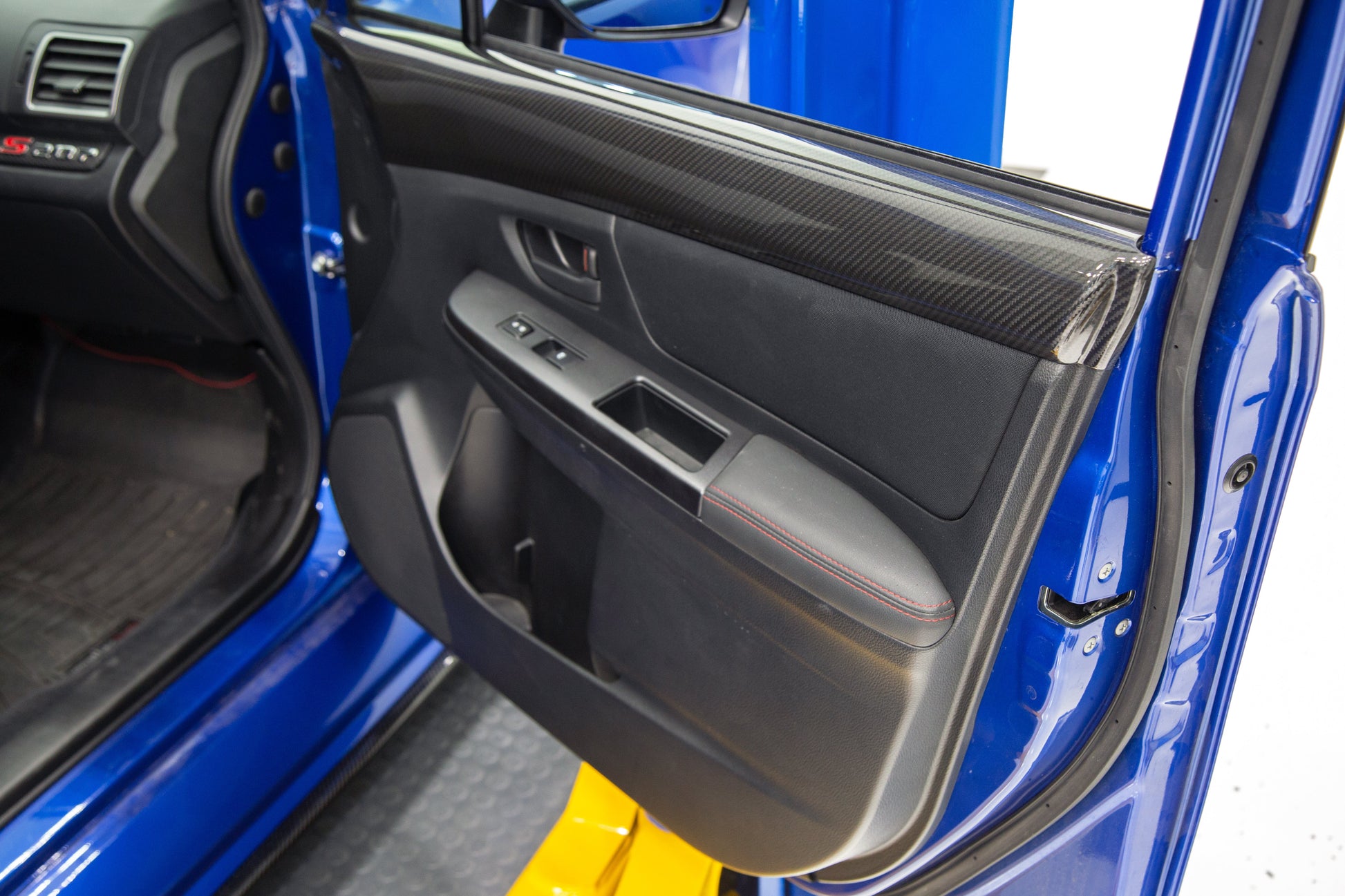 OLM LE Dry Carbon Front Door Trim Upper Panels - 2015-2021 WRX / STI - Graveyard Performance