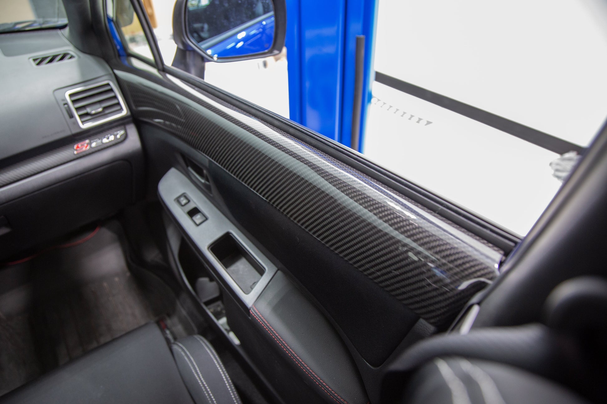 OLM LE Dry Carbon Front Door Trim Upper Panels - 2015-2021 WRX / STI - Graveyard Performance