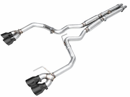 AWE 2024 Ford Mustang GT Fastback S650 RWD Track Edition Catback Exhaust w/ Quad Diamond Black Tips - Graveyard Performance