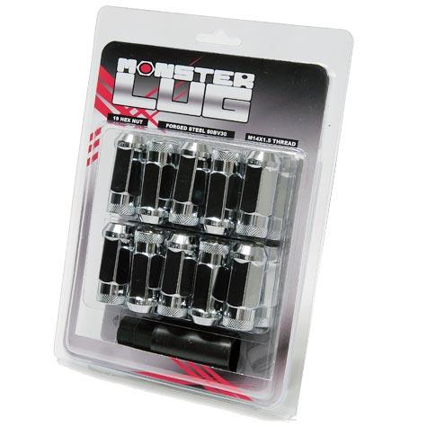 Wheel Mate Monster Locking Lug Nut Set of 4 - Chrome 14x1.50 - Graveyard Performance