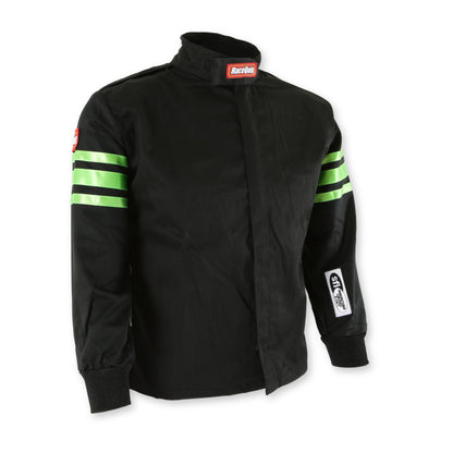 RaceQuip Green Trim SFI-1 JR. Jacket - Kids Small - Graveyard Performance