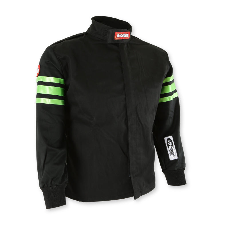RaceQuip Green Trim SFI-1 JR. Jacket - Kids Large - Graveyard Performance