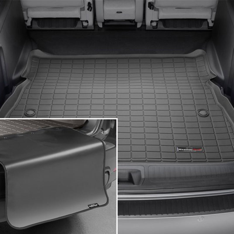WeatherTech 22-23 Ford Explorer Incl. ST/Hybrid Seatback Cargo Liners HP w/ Bumper Protector - Black - Graveyard Performance