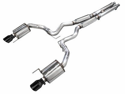 AWE 2024 Ford Mustang GT Fastback S650 RWD Touring Catback Exhaust w/ Dual Diamond Black Tips - Graveyard Performance