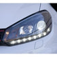 Spyder Volkswagen Golf/GTI 10-13 Projector Headlights Halogen Model- DRL Blk PRO-YD-VG10-DRL-BK