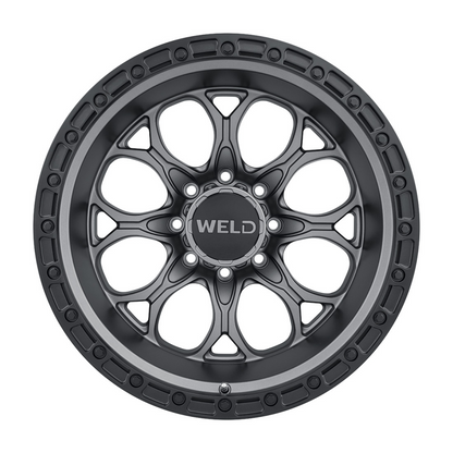 Weld Off-Road W107 20X10 Ledge 8 8X180 ET-18 BS 4.75 Satin Gun / Black Ring 124.3 - Graveyard Performance
