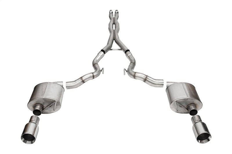 Corsa 24-25 Ford Mustang GT Xtreme 3in Cat-Back Dual Rear Exhaust w/4.5in Straight-Cut Polish Tips - Graveyard Performance