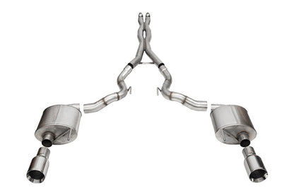 Corsa 24-25 Ford Mustang GT Xtreme 3in Cat-Back Dual Rear Exhaust w/4.5in Straight-Cut Polish Tips - Graveyard Performance