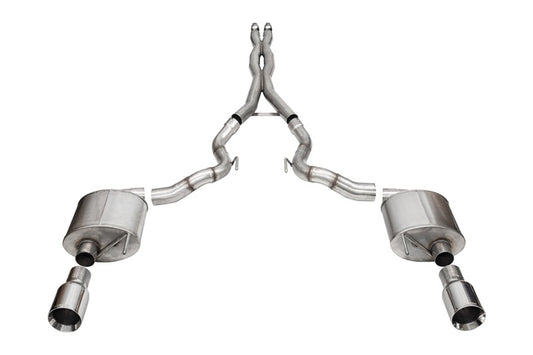 Corsa 24-25 Ford Mustang GT Xtreme 3in Cat-Back Dual Rear Exhaust w/4.5in Straight-Cut Polish Tips - Graveyard Performance