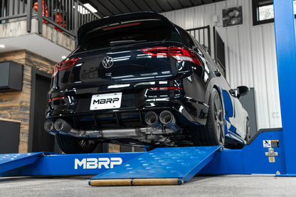 MBRP 2022 Volkswagen Golf R MK8 T304 Stainless Steel 3in Cat-Back, Quad Rear Exit- Carbon Fiber Tip - Graveyard Performance