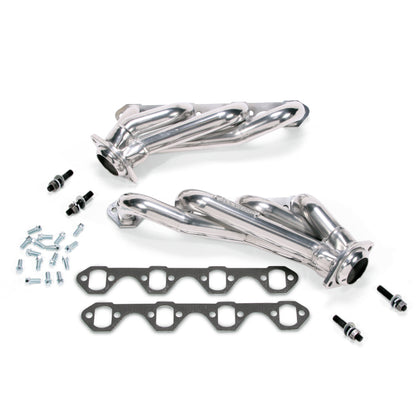 BBK 79-93 Mustang 5.0 Shorty Unequal Length Exhaust Headers - 1-5/8 Silver Ceramic - Graveyard Performance