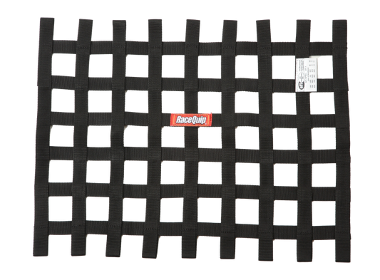 RaceQuip Black 18in H x 24W SFI Ribbon Window Net