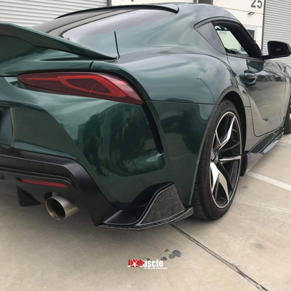 JDMuscle Tanso Carbon Fiber VS Style Canards  - 2020+ Toyota Supra w/ stock bumper - Graveyard Performance