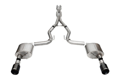 Corsa 24+ Ford MustangGT Xtreme Cat-Back Ex.Sys 3.0in Dual Rear Exit w/4.5in Blk PVD StraightCut Tip - Graveyard Performance