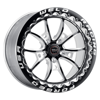 Weld RT-S S80 15x10 / 5x115 BP / 6.5in BS Black Wheel - Black Single Beadlock MT - Graveyard Performance