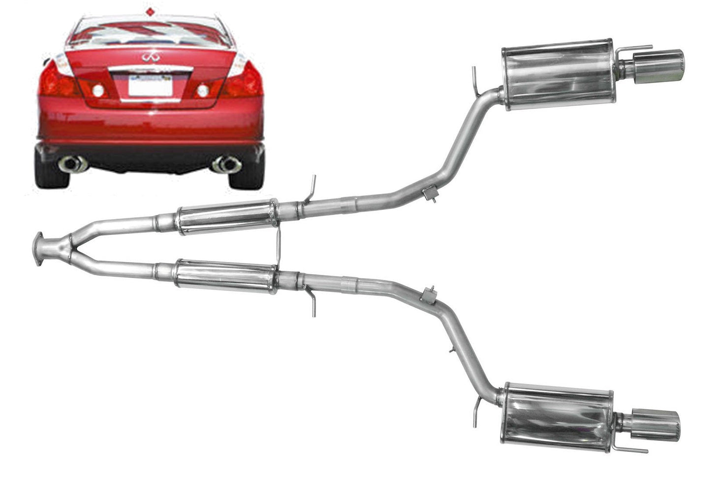 Stillen Infiniti M45 Stainless Steel Near Cat-Back Exhaust System For 06-10 Infiniti M35