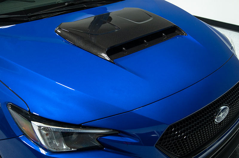 OLM LE Oversize Carbon Fiber Hood Scoop Cover - 2022+ WRX