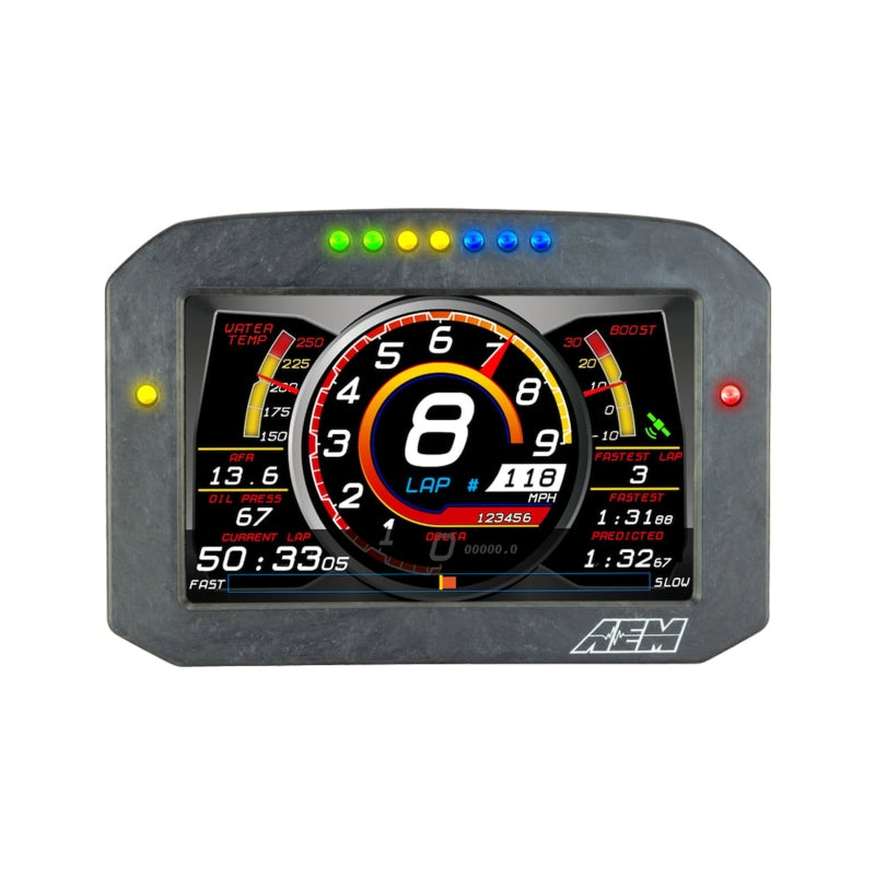 AEM CD-7LG Carbon Logging Flush Digital Dash Display w/ Internal 20Hz GPS & Antenna - Graveyard Performance