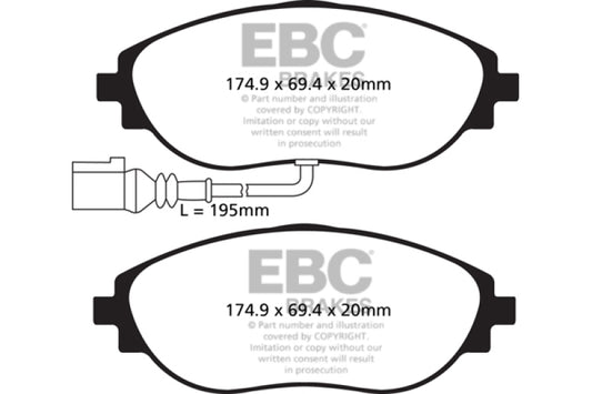 EBC 12+ Volkswagen CC 3.6 Ultimax2 Front Brake Pads - Graveyard Performance