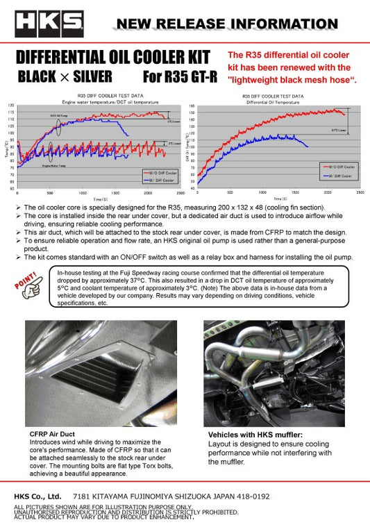 HKS DIFFERENTIAL OIL COOLER R35 GT-R BLK