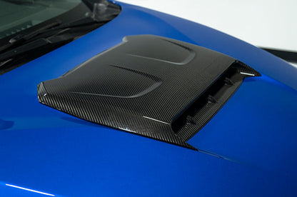 OLM LE Oversize Carbon Fiber Hood Scoop Cover - 2022+ WRX