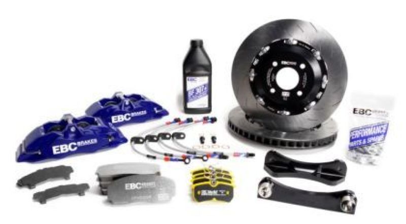 EBC Racing 14-19 BMW M3 F80/F82/F87 3.0T Blue Apollo-4 380mm Rotors Front Big Brake Kit - Graveyard Performance