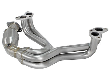 aFe 12-17 Toyota 86 / FRS / BRZ Twisted Steel 304 Stainless Steel Long Tube Header w/ Cat - Graveyard Performance
